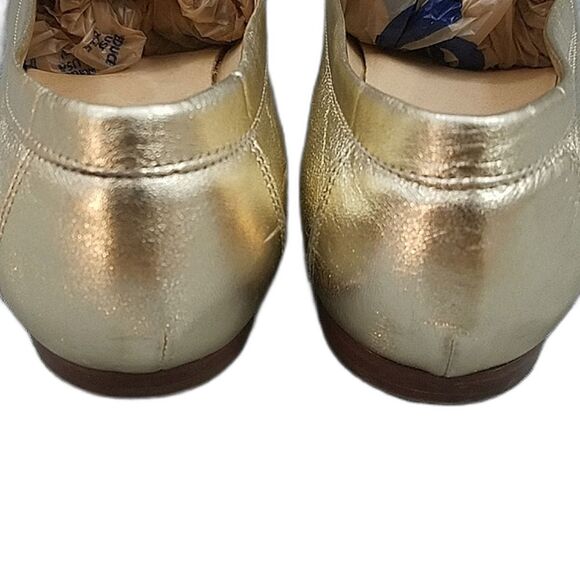 Ann Mashburn Gold Leather Metallic slip-on Penny loafers - SZ 41 10.5-11 US - Picture 7 of 11